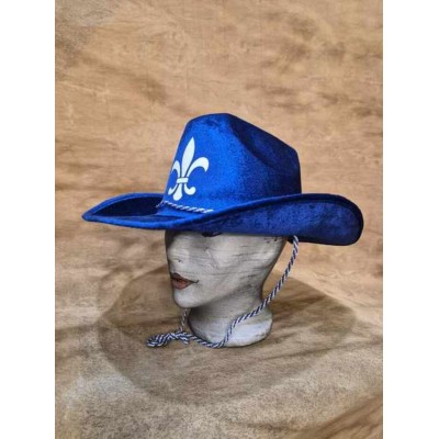 Chapeau Cowboy velours bleu