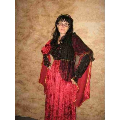 Robe médiévale velours rouge