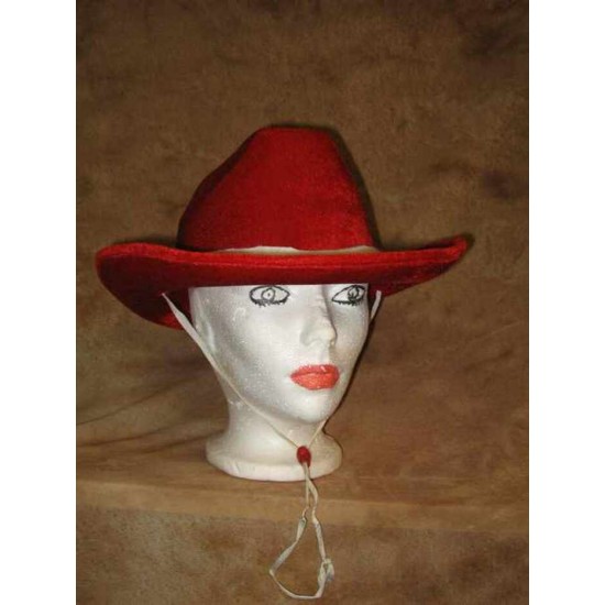 Chapeau Cowboy velours rouge