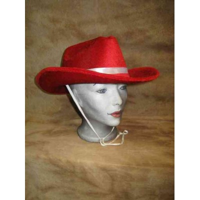 Chapeau Cowboy velours rouge