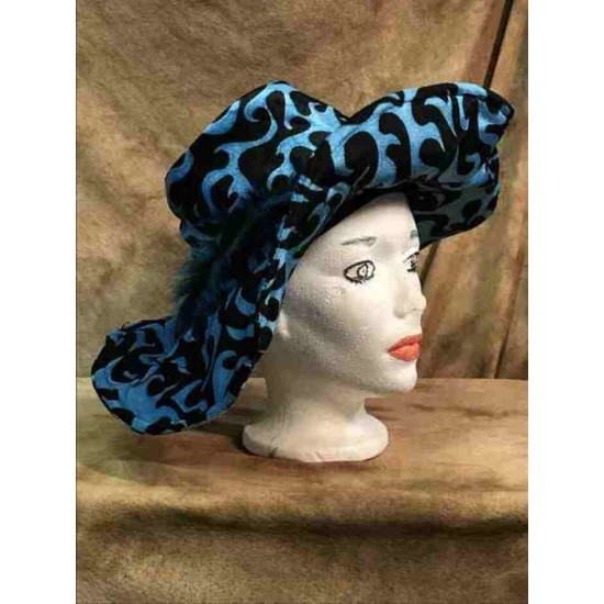 Chapeau Drag Queen grand bleu/noir