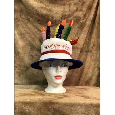 Chapeau Bonne fête bleu royal