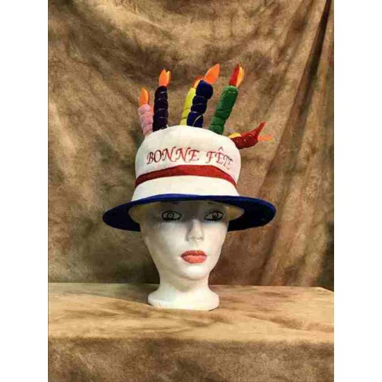 Chapeau Bonne fête bleu royal