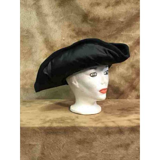 Tricorne noir tissu