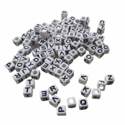 Perles Carrées Blanches 1\4'' : Lettres\250