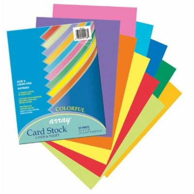 Carton Coloré 8.5x11'' : Couleurs Vives\pqt. 50