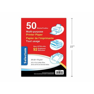 Papier pour Photocopies 8.5x11'' - Blanc\50 f.