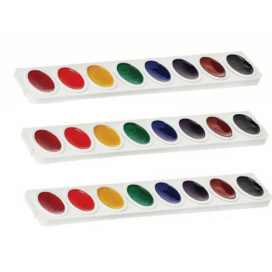 Recharge de Palette de Pastilles d'Aquarelles Lavables 8 couleurs\3 