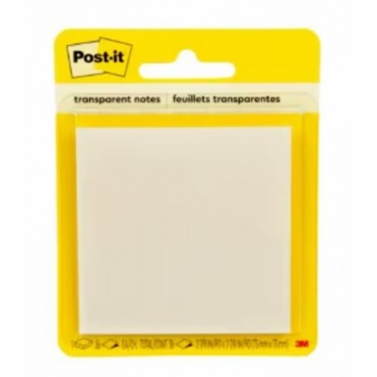 Notes Adhésives Repositionnables Post-It 7.3 x 7.3 cm - 36 feuilles\Transparent