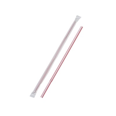 Pailles Flexibles en Plastique 20cm : Rayées...