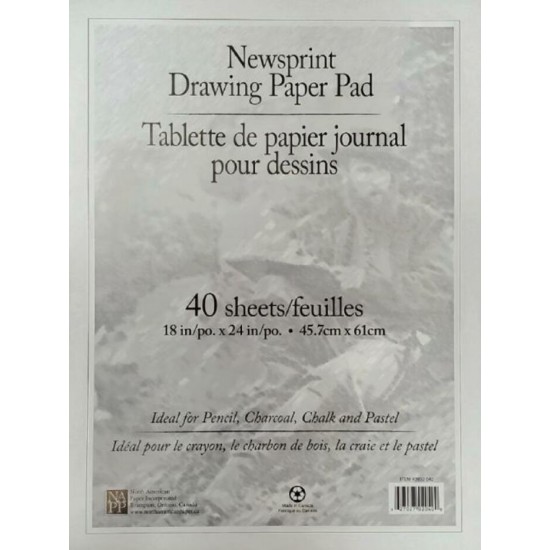 Tablette de Papier Journal pour Dessin 18x24'' - Blanc Naturel\40 f.