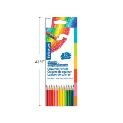 Crayons de Couleurs en Bois Effaçables\pqt. 10