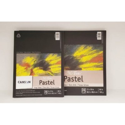 Papier à Pastel Tons de Gris 98lb -9x12'' \ 24f