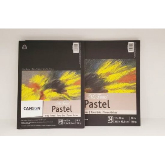 Papier à Pastel Tons de Gris 98lb -12x16'' \ 24f