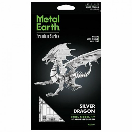 Metal Earth IconX : Dragon Argenté