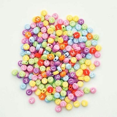 Perles Alphabet : Couleurs Assorties - 4x7mm\250...