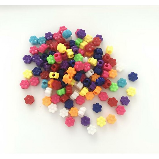 Perles Fleurs 1 cm : Couleurs Assorties\500...