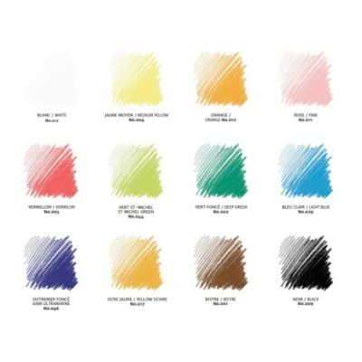 Pastels Carrés à Dessin - Assortis\bte. 12