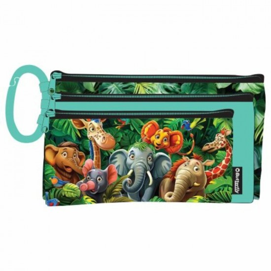 Étui à Crayons à 3 Compartiments - Jungle