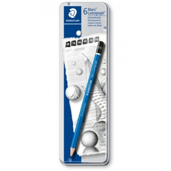 Ensemble Crayon Lumograph Staedtler /6 (HB-8B)