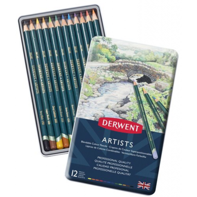 Crayons de Couleur Derwent Artists : Boite de 12