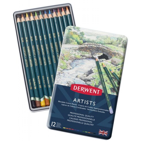 Crayons de Couleur Derwent Artists : Boite de 12