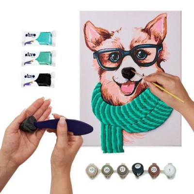Okto : Ensemble de Modelage et Peinture à Numéro : Corgi Stylé, Niv. 4