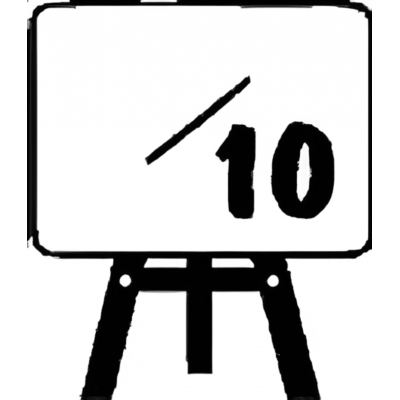 Estampe Pré-Encrée: Tableau Note sur 10 (Noir)