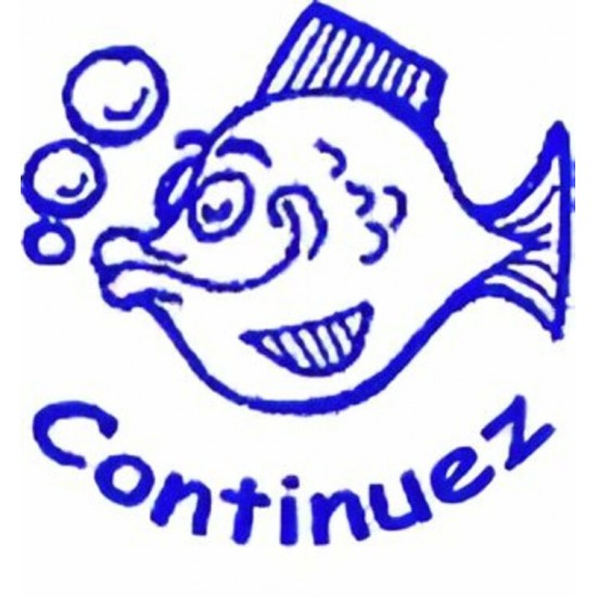 Estampe Pré-Encrée: Poisson - Continuez (Bleu)