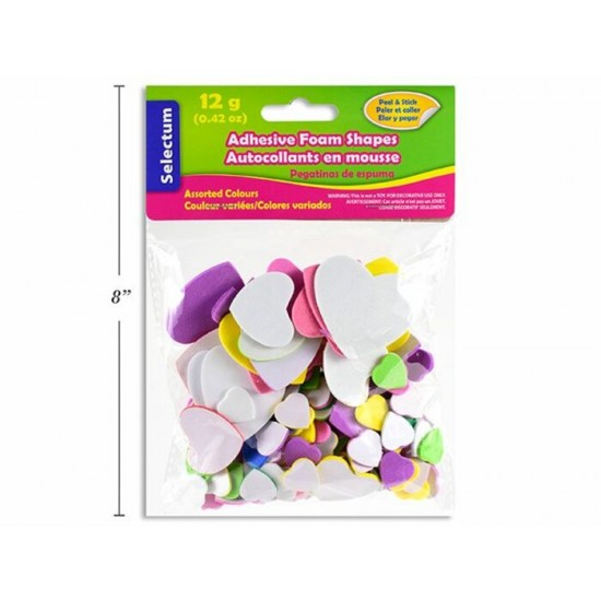 Formes en Mousse Autocollantes- Coeurs /12 gr.