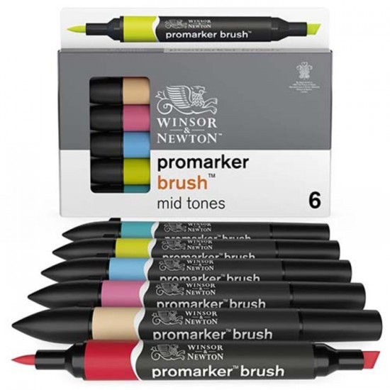 Promarker (pinceau + Biseau) - Tons Moyens/6