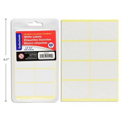 Étiquettes Blanches Autocollantes 1,5 x 1''/ 88...
