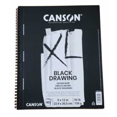 Canson  XL - Cahier à Dessin Noir 92lb/40 pages ...