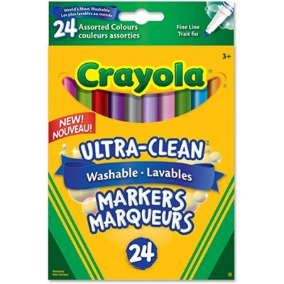 Ensemble de Marqueurs Lavables, Pointe Fine : 24