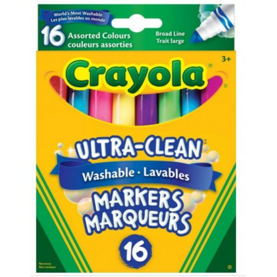 Ensemble de Marqueurs Lavables, Pointe Large Crayola : 16