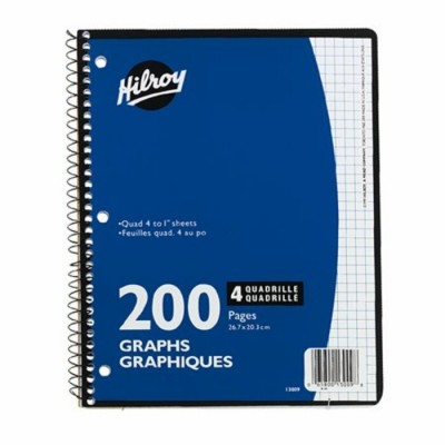 Cahier Quadrillé  à Spirale: 4 au pouce 200...