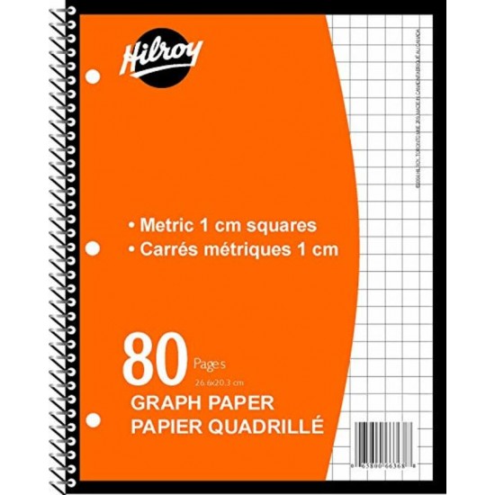 Cahier Quadrillé à Spirale: Métrique 80 pages