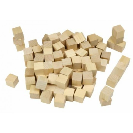 Cubes en Bois / 100 Pièces - 2.5 cm