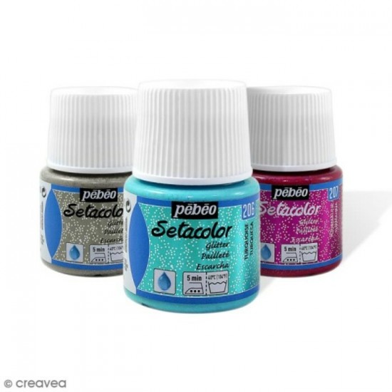 Peinture à Tissu Setacolor (Tissus Clairs) PAILLETÉ - 45ml (Option de Sélection)