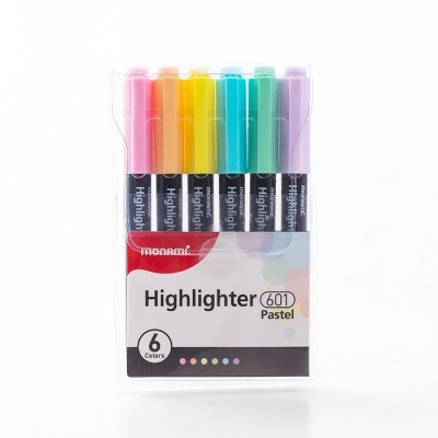Surligneur Monami PASTEL 601  (ens. de 6)