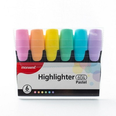 Surligneur Monami PASTEL 604 (ens. de 6)