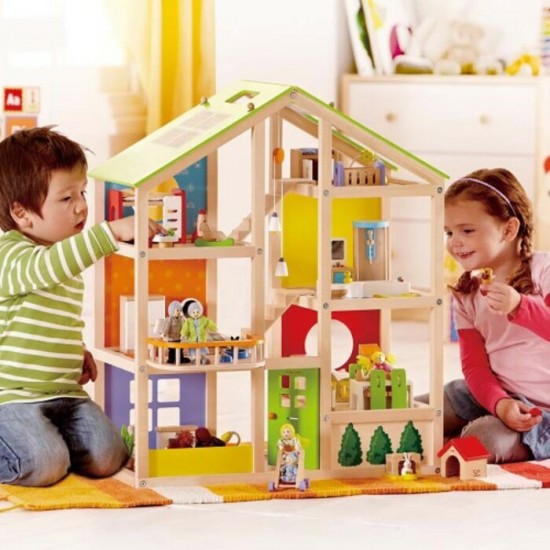 Maison de Poupée en Bois Meublée