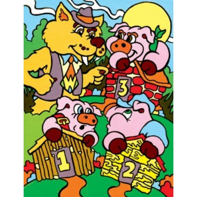 1ère Peinture par Numéro - 3 Petits Cochons