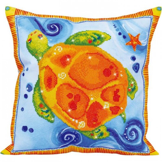 Diamond Art - Coussin Tortue 17.3x17.3