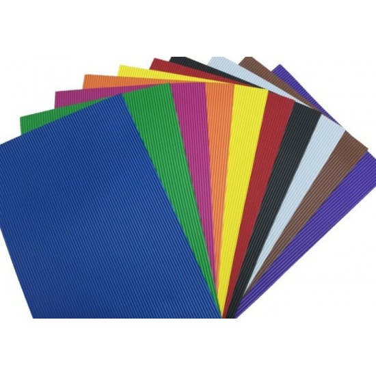 Feuilles de Caoutchouc Mousse Ondulé 9″x12″ 10/sac, couleurs assorties