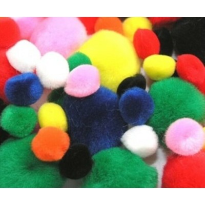 Pompons Assortis, 100/sac
