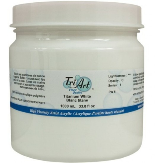 Acrylique Tri-Art Professionnelle - Blanc Titane - 1000ml