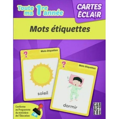  Cartes éclair - 1re année - Mots étiquettes