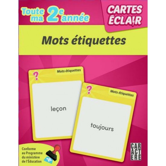  Cartes éclair - 2e année - Mots étiquettes