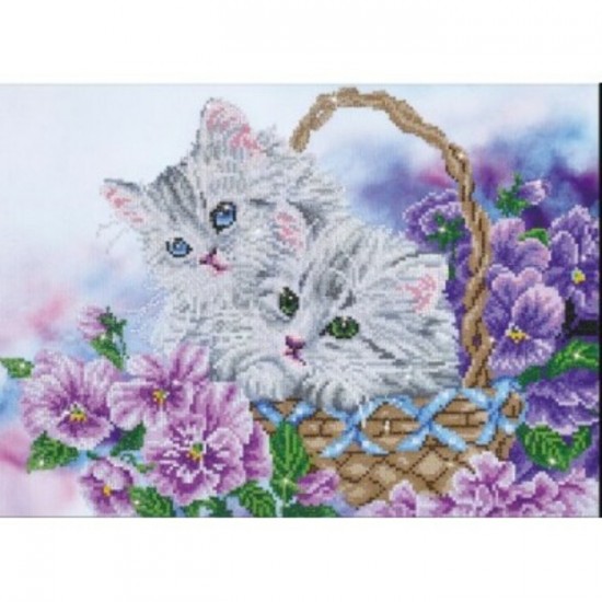 Diamond Art - Chaton dans un panier 15x20.5''